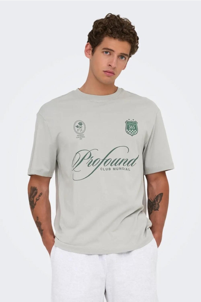 ONSKEANE RLX SS PRINT TEE NOOS 22033620 Mirage Gray